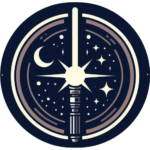 Das Logo der Star Wars Universum Webseite. Es zeigt ein Lichtschwert, welches am leuchten ist. Der Hintergrund ist dunkelblau eingefärbt. Umrundet, wird das Schwert mit einem weißen, dünnen Kreis.